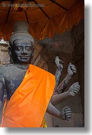 angkor wat, arms, asia, buddhas, cambodia, multi, vertical, photograph