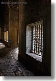 angkor wat, asia, balusters, cambodia, slow exposure, vertical, windows, photograph