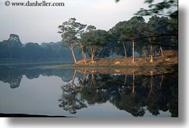angkor wat, asia, cambodia, horizontal, moat, trees, photograph