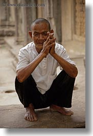 angkor wat, asia, cambodia, men, old, people, vertical, photograph