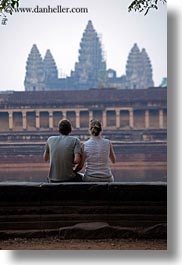 angkor wat, asia, branches, cambodia, couples, people, towers, vertical, photograph