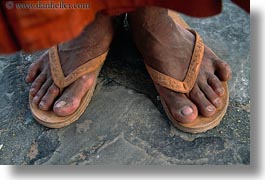 angkor wat, asia, cambodia, feet, horizontal, monks, people, sandals, photograph