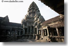 angkor wat, asia, cambodia, courtyard, horizontal, towers, under, photograph