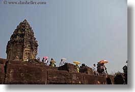 asia, bakong, cambodia, horizontal, japanese, tourists, umbrellas, photograph
