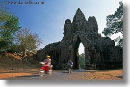 asia, bicycles, blur, cambodia, gates, horizontal, motion, motion blur, south gate, photograph