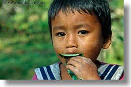asia, boys, cambodia, eating, horizontal, leaves, people, photograph