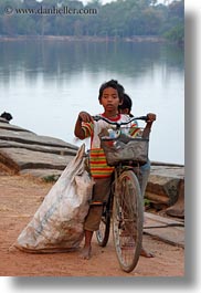 asia, bicycles, boys, cambodia, childrens, people, vertical, photograph