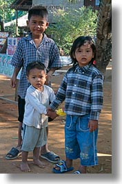 asia, boys, cambodia, childrens, people, threes, vertical, photograph