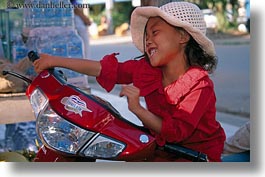 asia, cambodia, girls, horizontal, motorcycles, people, photograph