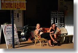 asia, cafes, cambodia, horizontal, internet, people, tourists, womens, photograph