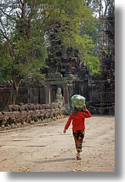 asia, cambodia, carrying, foods, people, vertical, womens, photograph