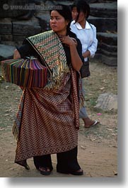 asia, cambodia, people, scarves, selling, vertical, womens, photograph