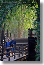 asia, bridge, cambodia, guides, ta promh, tourists, vertical, photograph