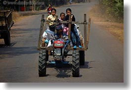 asia, cambodia, families, horizontal, tractor, transportation, photograph