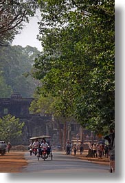 asia, cambodia, transportation, trees, tuk tuk, vertical, photograph