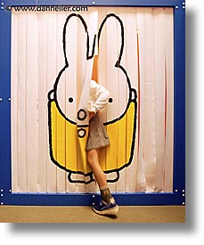 asia, bunny, curtains, hakone, japan, kid, open air museum, vertical, photograph