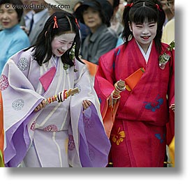 aoi matsuri festival, asia, courts, girls, japan, kyoto, maiden, square format, photograph
