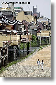 asia, bank, japan, kyoto, rivers, vertical, photograph