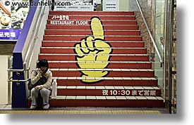asia, fingers, horizontal, japan, stairs, subway, photograph