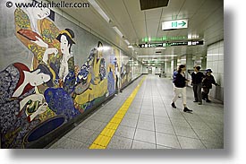 asia, horizontal, japan, murals, subway, photograph