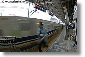 asia, bullet, fisheye lens, horizontal, japan, speeding, trains, transportation, photograph