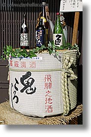 asia, bottles, casks, japan, little things, sake, takayama, vertical, photograph
