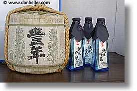 asia, blues, bottles, horizontal, japan, kegs, little things, sake, takayama, photograph