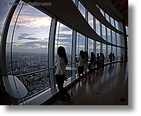 aerials, asia, cityscapes, dusk, fisheye lens, horizontal, japan, nite, people, tokyo, photograph