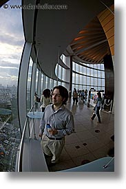 aerials, asia, cityscapes, dusk, fisheye lens, japan, nite, people, tokyo, vertical, photograph
