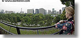 asia, cityscapes, fisheye lens, horizontal, japan, jills, kanto, panoramic, royal palace gardens, tokyo, photograph