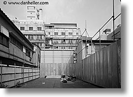alleys, asia, black and white, empty, horizontal, japan, kanto, streets, tokyo, photograph