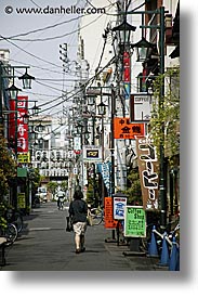 asia, japan, kanto, signs, streets, tokyo, vertical, wires, photograph