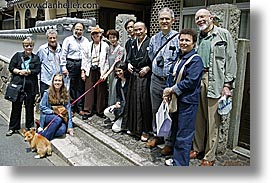 asia, dogs, groups, horizontal, japan, tour group, photograph