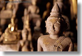 asia, buddhas, buildings, cave temple, caves, figurines, horizontal, laos, luang prabang, temples, photograph