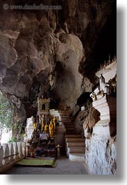 altar, asia, buildings, cave temple, laos, luang prabang, temples, vertical, photograph