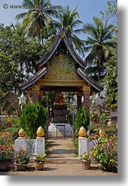 asia, buddhist, buildings, laos, luang prabang, religious, shrine, small, temples, vertical, xiethong, photograph