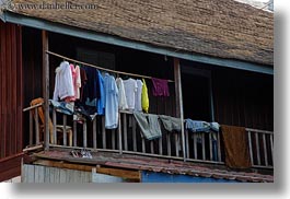 asia, balconies, horizontal, laos, laundry, luang prabang, photograph