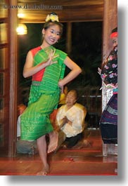 asia, asian, dance, dancing, emotions, girls, green, laos, luang prabang, people, smiles, vertical, photograph