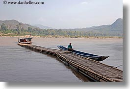 asia, canoes, horizontal, laos, luang prabang, men, rivers, scenics, photograph