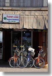 asia, bikes, colored, colorful, colors, laos, luang prabang, multi, transportation, vertical, photograph