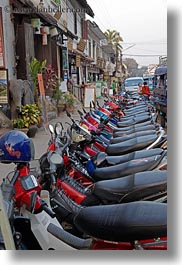 asia, bikes, laos, luang prabang, motorcycles, parked, transportation, vertical, photograph