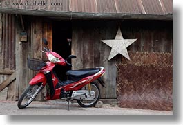 asia, bikes, horizontal, laos, luang prabang, motorcycles, red, stars, transportation, photograph
