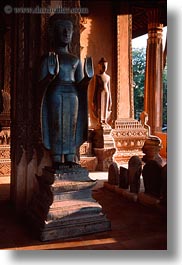 asia, buddhas, laos, statues, vertical, vientiane, photograph