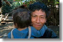 asia, asian, babies, emotions, fathers, hmong, horizontal, laos, people, poverty, smiles, villages, photograph