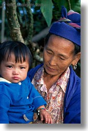 asia, asian, childrens, grandmother, hmong, laos, people, poverty, senior citizen, vertical, villages, photograph