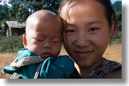 asia, asian, babies, emotions, hmong, horizontal, laos, mothers, people, poverty, smiles, villages, photograph