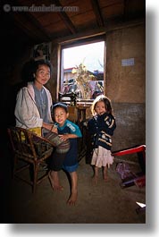 asia, asian, childrens, hmong, laos, mothers, people, poverty, vertical, villages, photograph