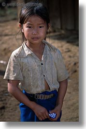 asia, girls, hmong, laos, smiling, vertical, villages, photograph