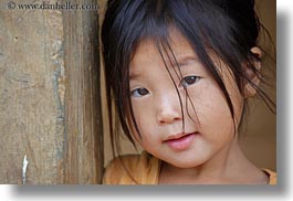 asia, asian, black, childrens, girls, haired, hmong, horizontal, laos, people, villages, photograph