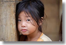 asia, asian, black, childrens, girls, haired, hmong, horizontal, laos, people, villages, photograph